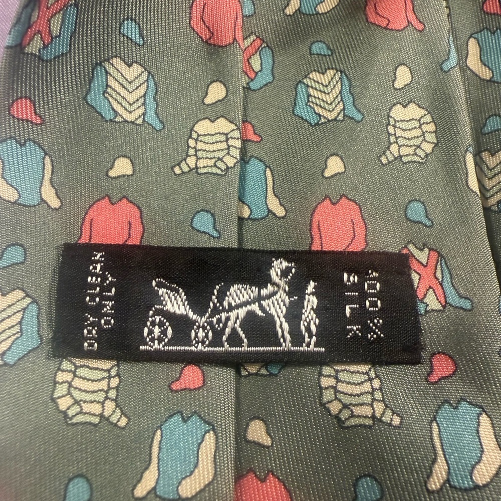 HERMES Equestrian Silk Tie - Picture 3 of 5